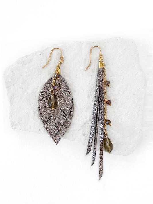 Aretes Platino Gris