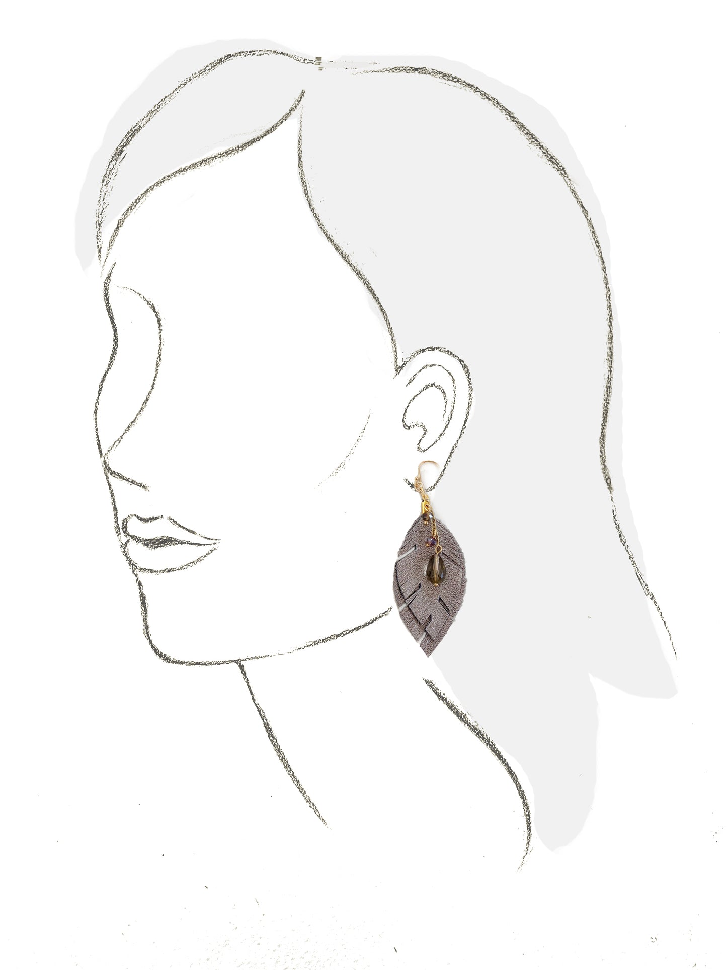 Aretes Platino Gris