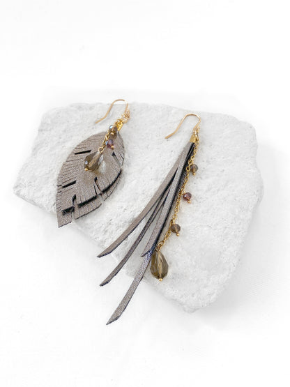 Aretes Platino Gris